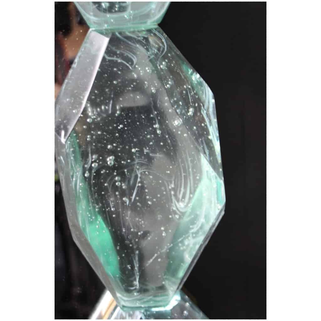 Large mirrors in water green Murano glass block, cut into facets 11