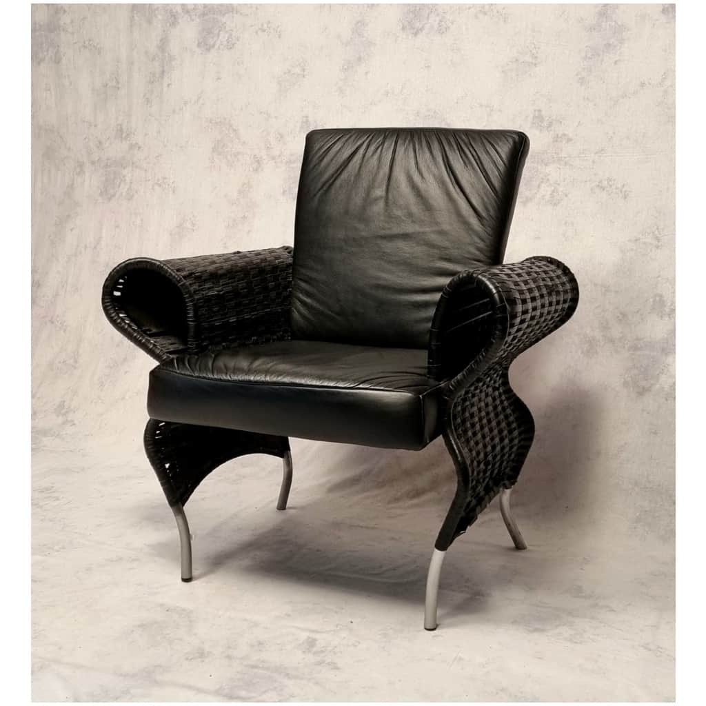 Paire de fauteuils de Borek Sipek – Néo Baroque – Cuir – Ca 1980 6