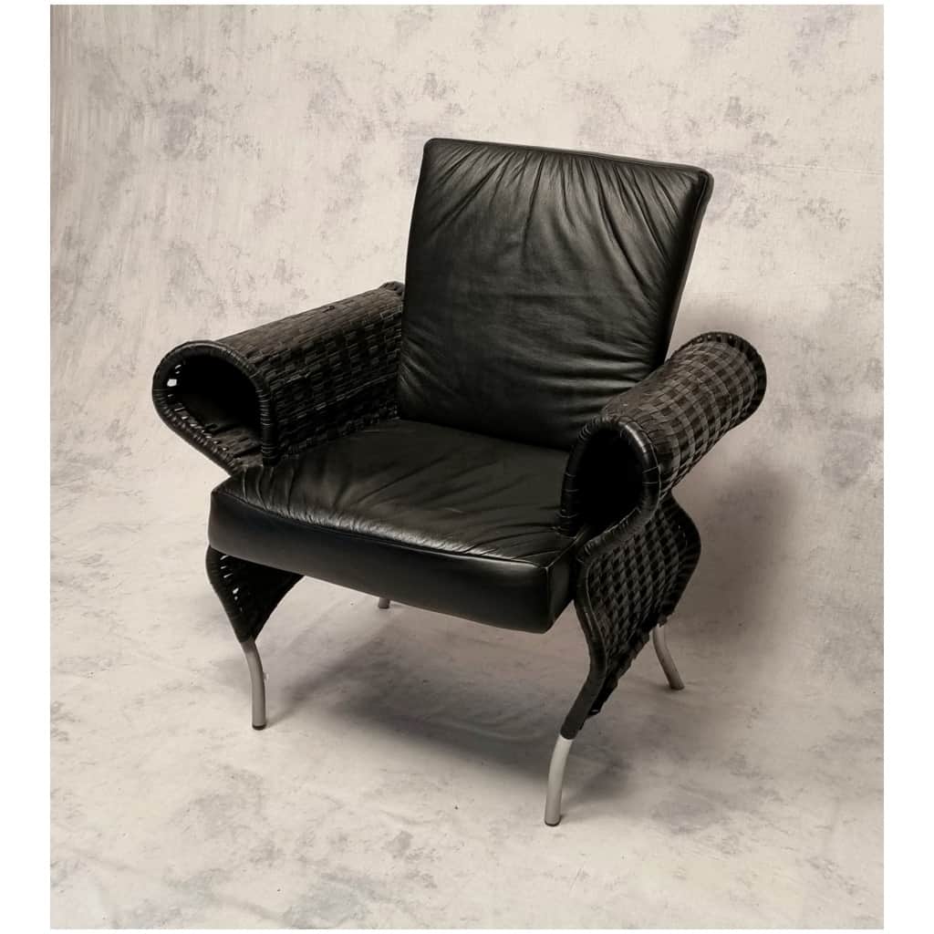 Pair of armchairs by Borek Sipek – Neo Baroque – Leather – Ca 1980 7