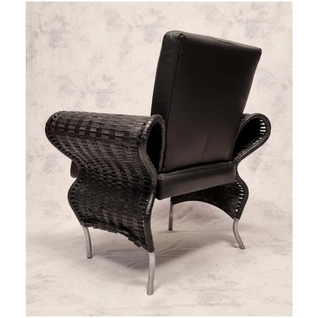 Pair of armchairs by Borek Sipek – Neo Baroque – Leather – Ca 1980 9
