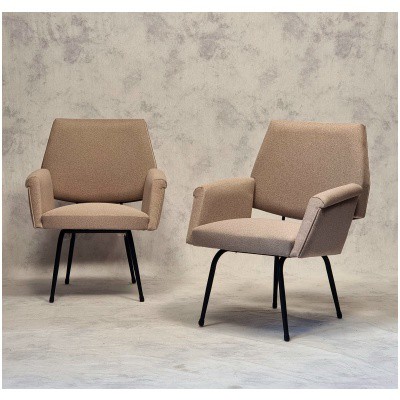 Pair of French Armchairs – Modernist – Ca 1950 3