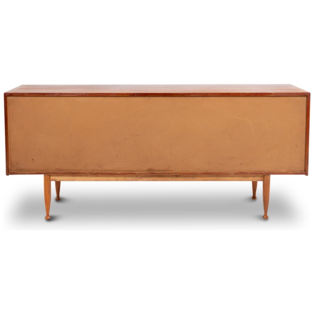 Teak sideboard, with four drawers and two doors. 20th century. 7