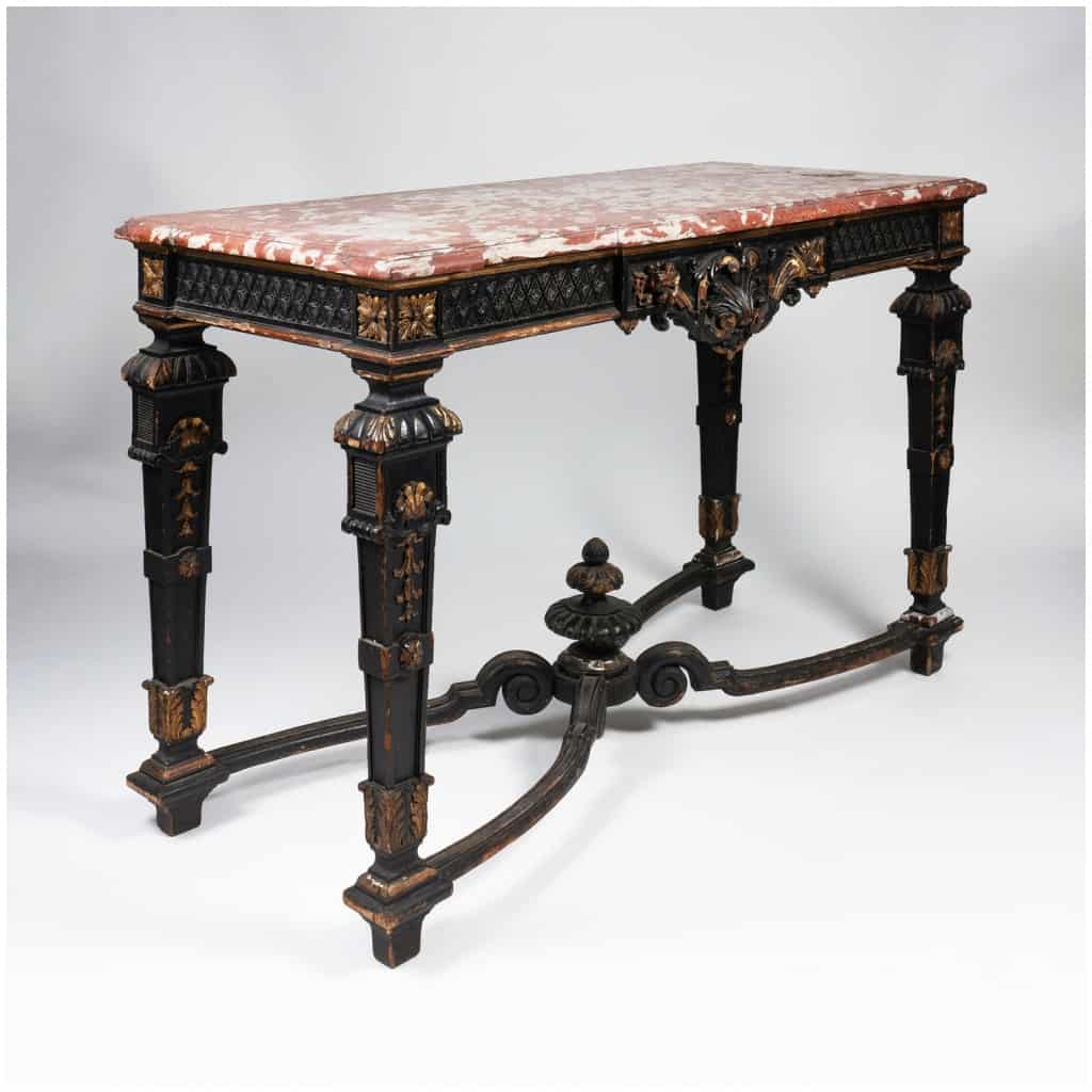 Console and pair of Louis XIV style consoles, XIXe 5