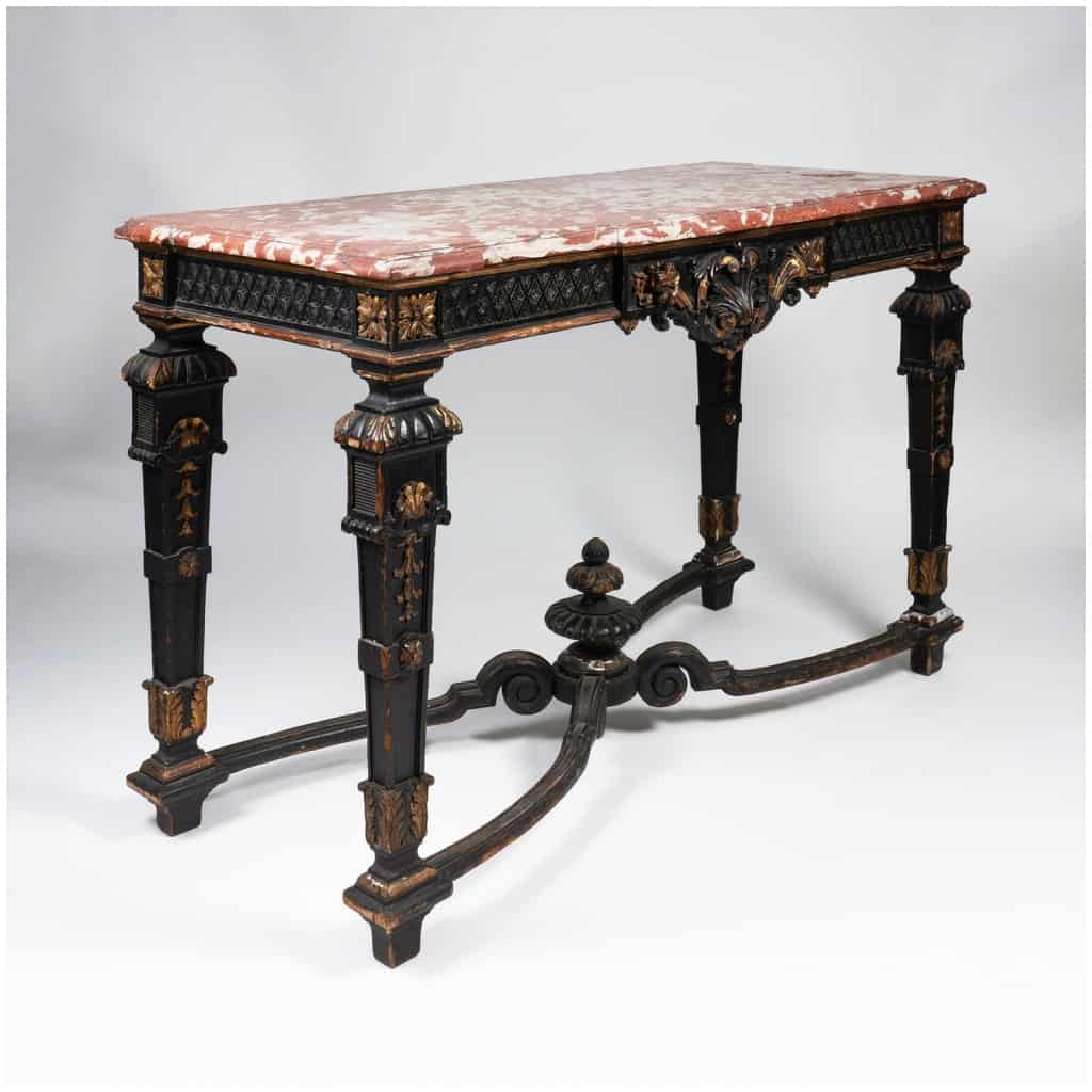 Console and pair of Louis XIV style consoles, XIXand 5