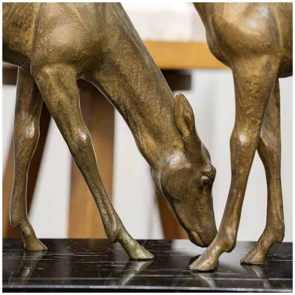 Sculpture – “Les Deux Biches”, Louis Riché (1877-1949) – Bronze 8