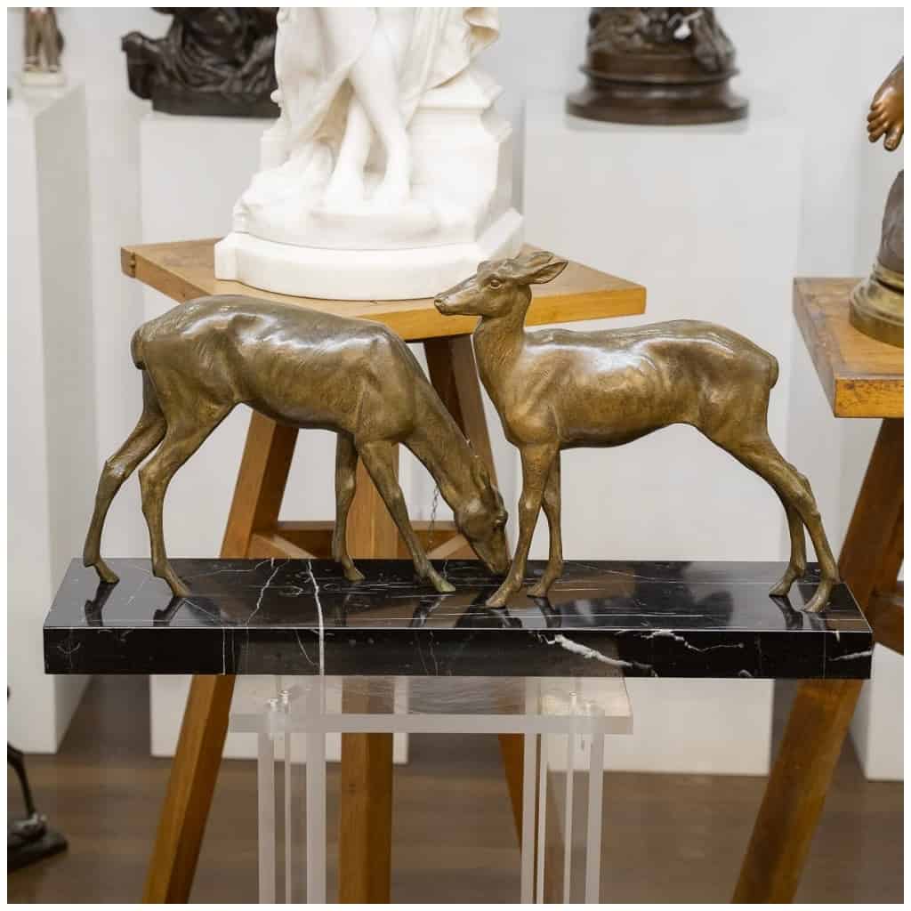 Sculpture – “Les Deux Biches”, Louis Riché (1877-1949) – Bronze 3