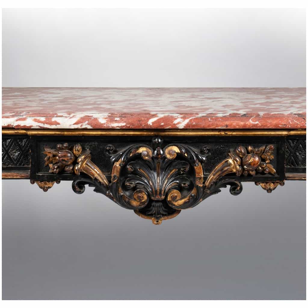 Console and pair of Louis XIV style consoles, XIXand 7