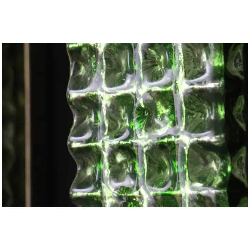Paire d’appliques en verre de Murano ouvragé vert émeraude, style Mazzega 7