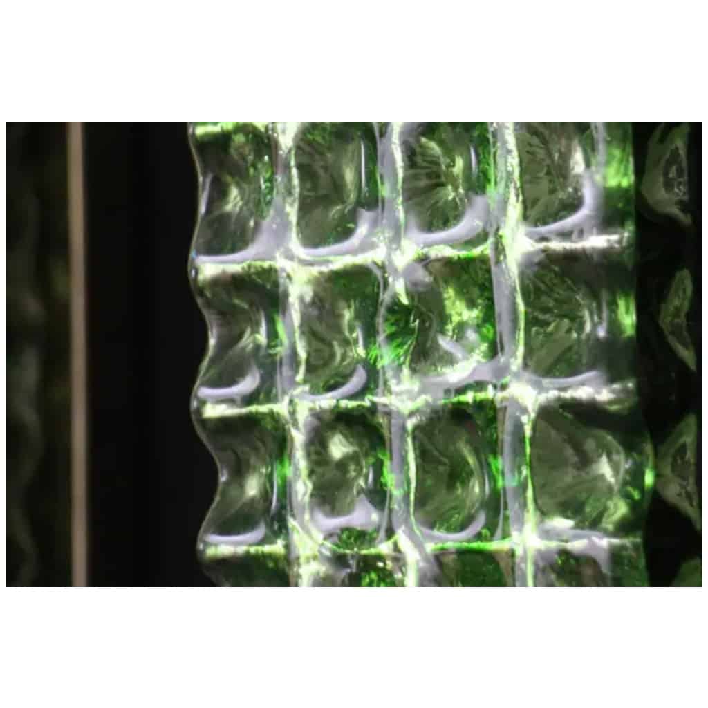 Paire d’appliques en verre de Murano ouvragé vert émeraude, style Mazzega 7