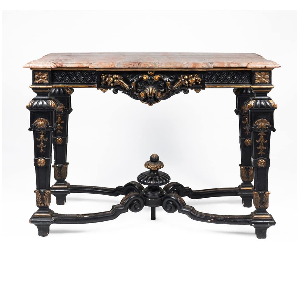 Console and pair of Louis XIV style consoles, XIXand 9