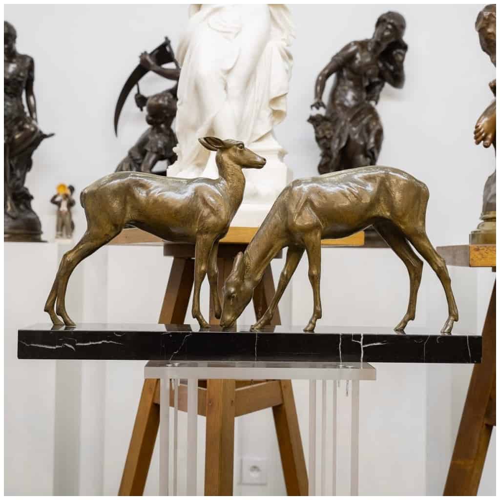 Sculpture – “Les Deux Biches”, Louis Riché (1877-1949) – Bronze 7