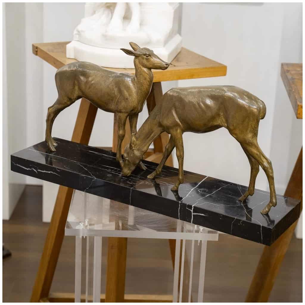 Sculpture – “Les Deux Biches”, Louis Riché (1877-1949) – Bronze 4
