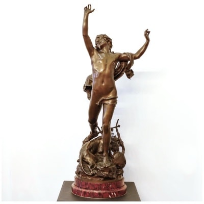 Sculpture – Orphée Aux Enfers , Charles Raoul Verlet (1857-1923) – Bronze ​​​​​​ 3