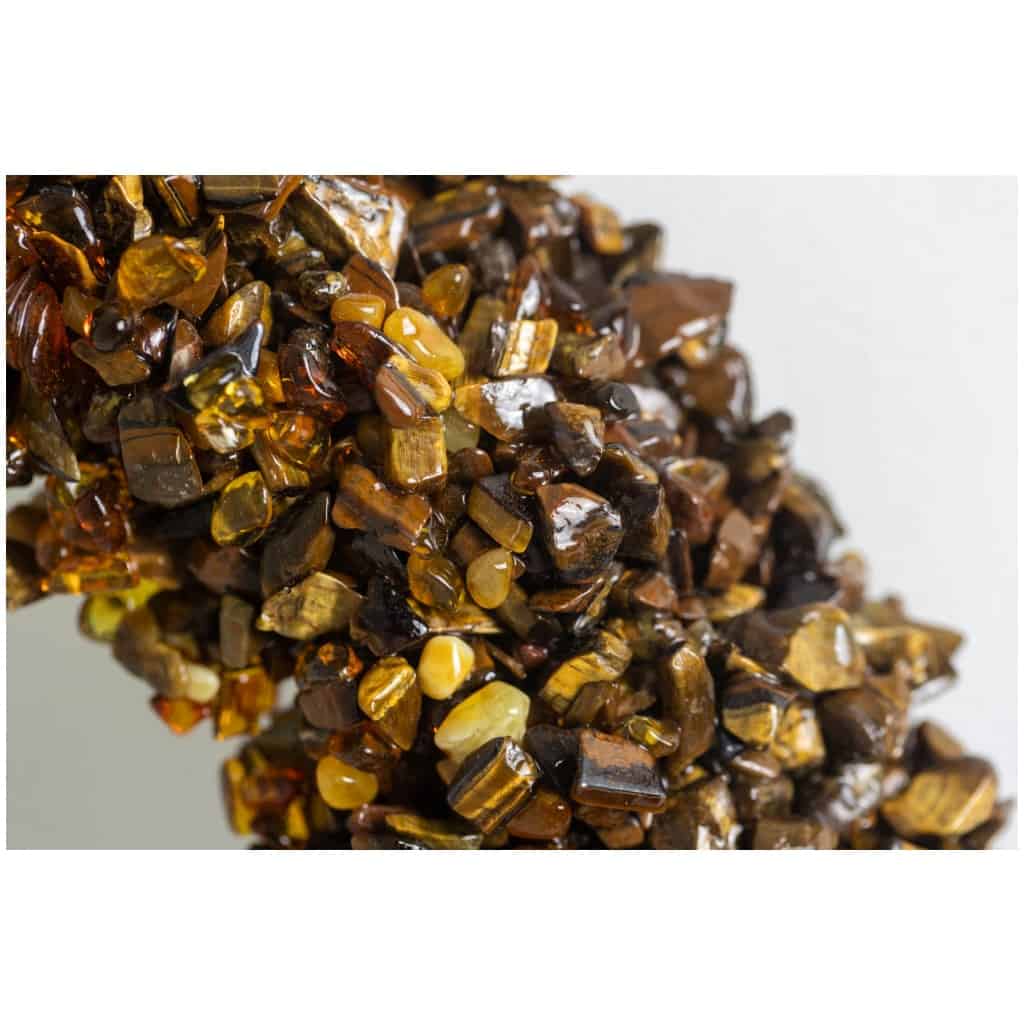 Miroir en pierres semi-précieuses. Travail artisanal contemporain. 7