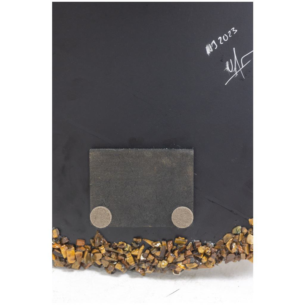 Miroir en pierres semi-précieuses. Travail artisanal contemporain. 10