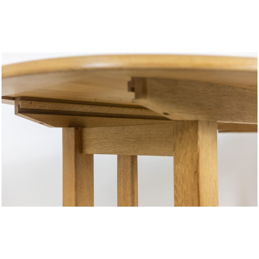 Guillerme and Chambron. Natural oak table. 1970s. 9