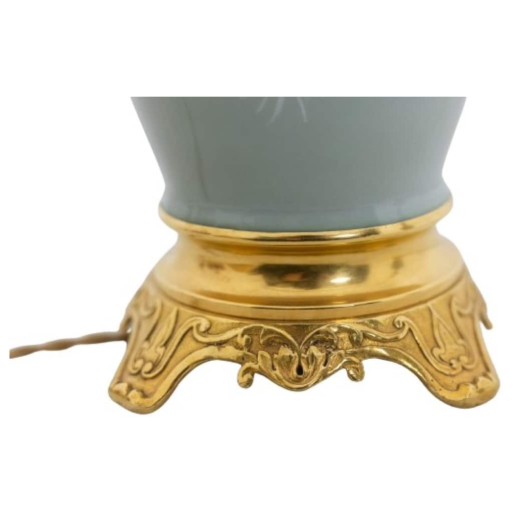 Paire de lampes en porcelaine Céladon et bronze doré. Circa 1880. 8