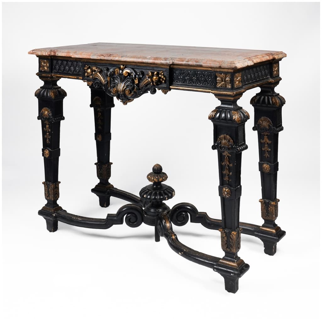 Console and pair of Louis XIV style consoles, XIXe 11