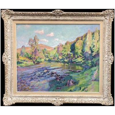 BALLOT Clémentine French painting Spring in Creuse 1915 Oil canvas signed Certificate