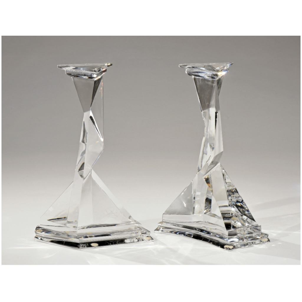 Salvador DALI 1904 – 1989 Castor and Pollux Baccarat crystal candlesticks 6