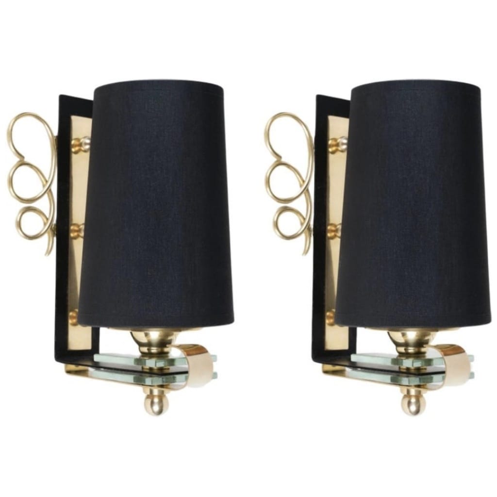 1950 Pair of Atelier Petitot 3 Sconces