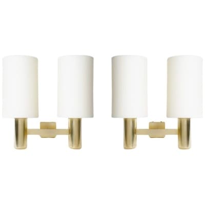 1960 Pair of Gaetano Sciolari Brass Sconces