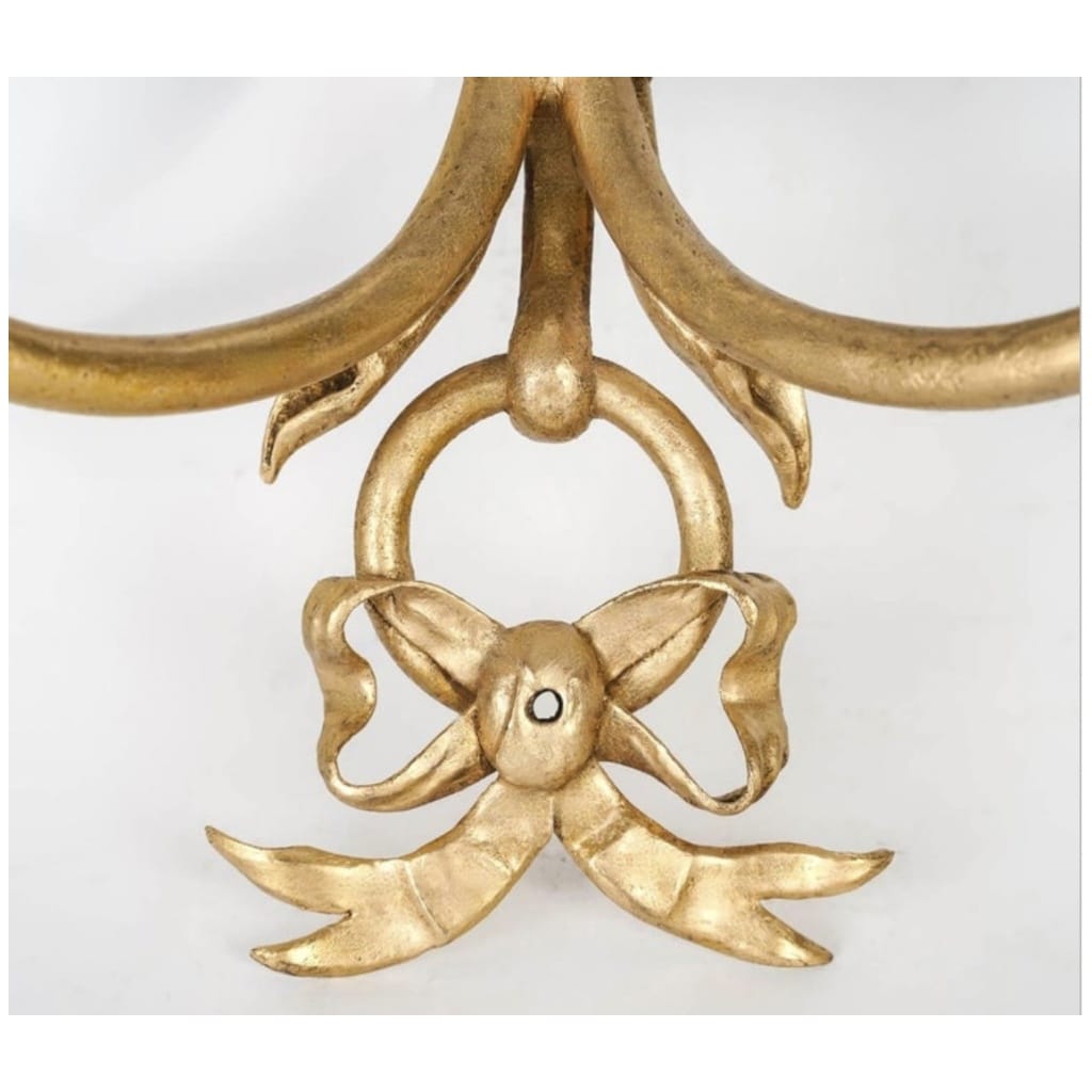 1960 Pair of bronze wall lights Maison Baguès 5