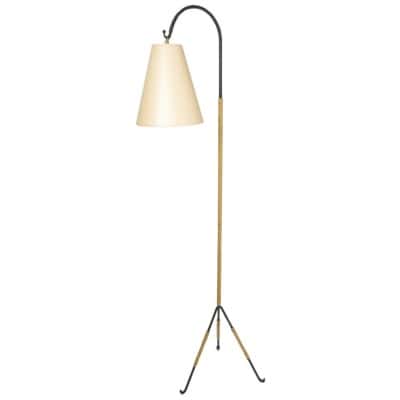 1960 Floor lamp in wrought iron and rope by Ateliers Vallauris