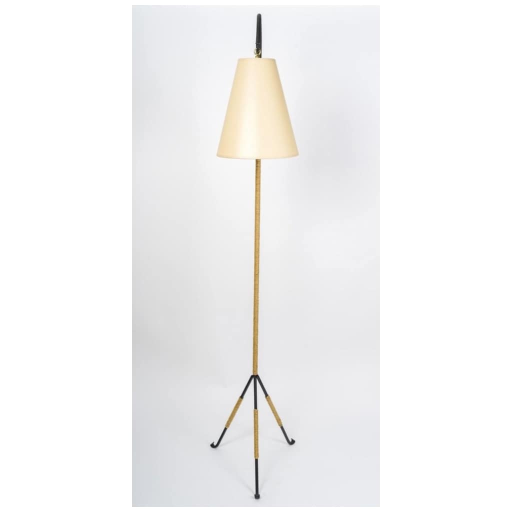 1960 Floor lamp in wrought iron and rope by Ateliers Vallauris 5