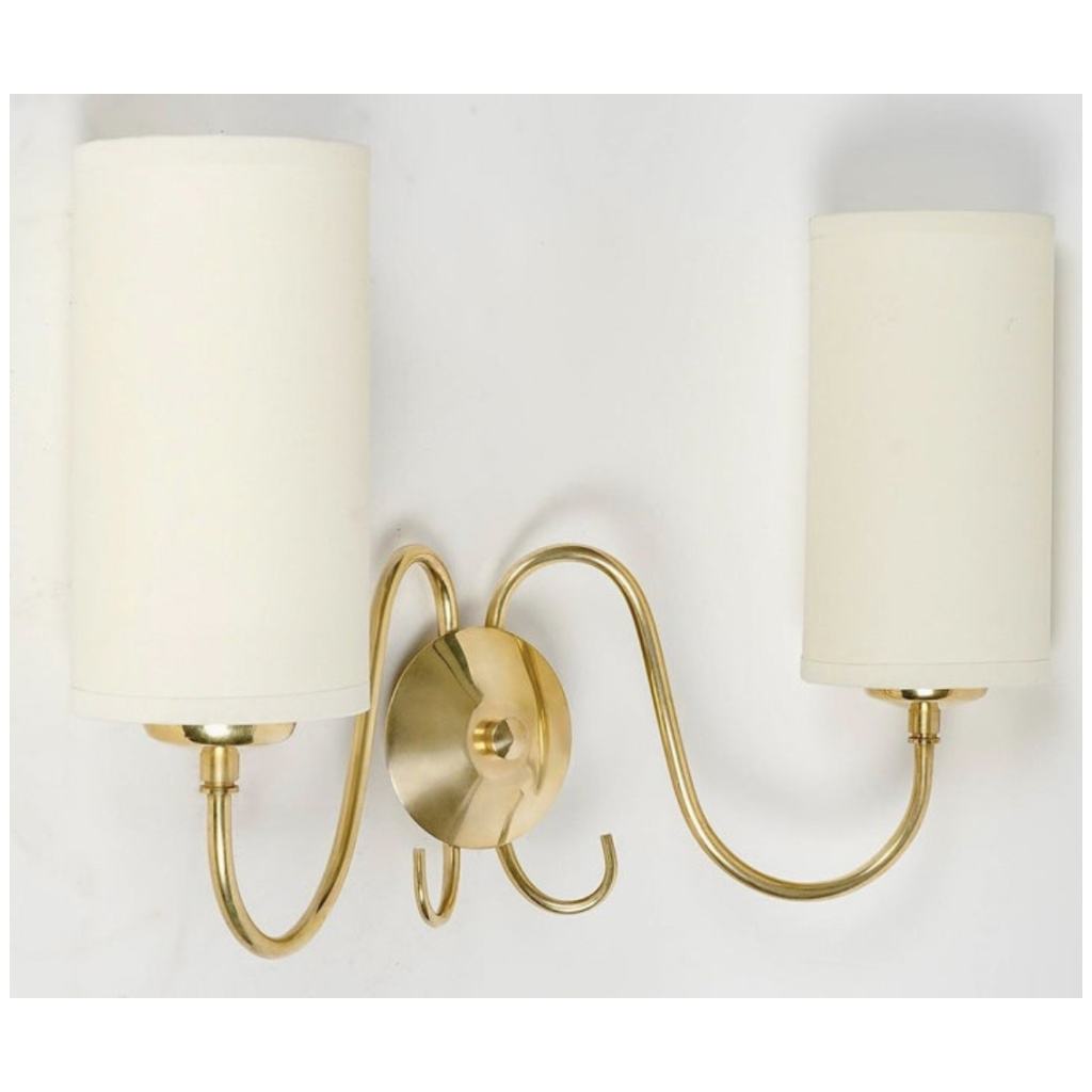 1960 Pair of gilded brass wall lights from Maison Honoré 6