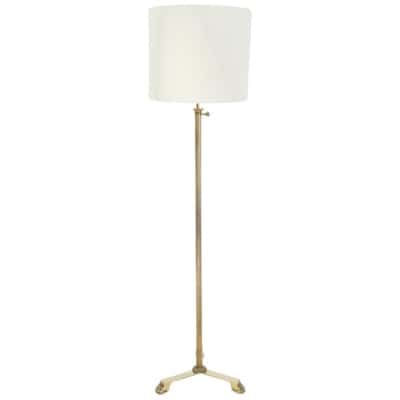 1960 Neo-classic floor lamp in gilded bronze from Maison Baguès