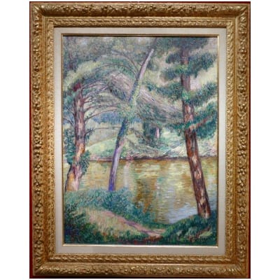 DETROY Léon French School Post-Impressionist Painting Early 20th Oil Signed Certificate