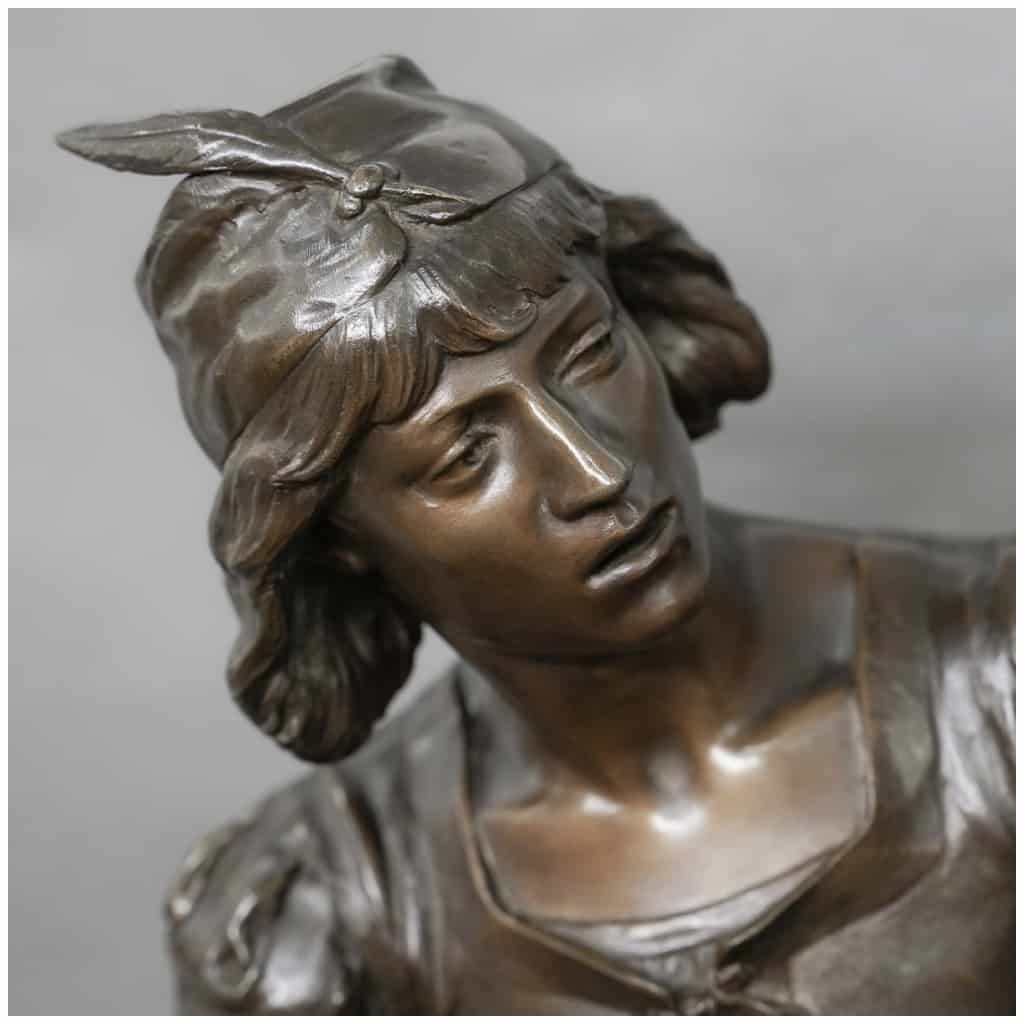 Sculpture – Oysel Le Troubadour , Émile Boisseau (1842-1923) – Bronze 6