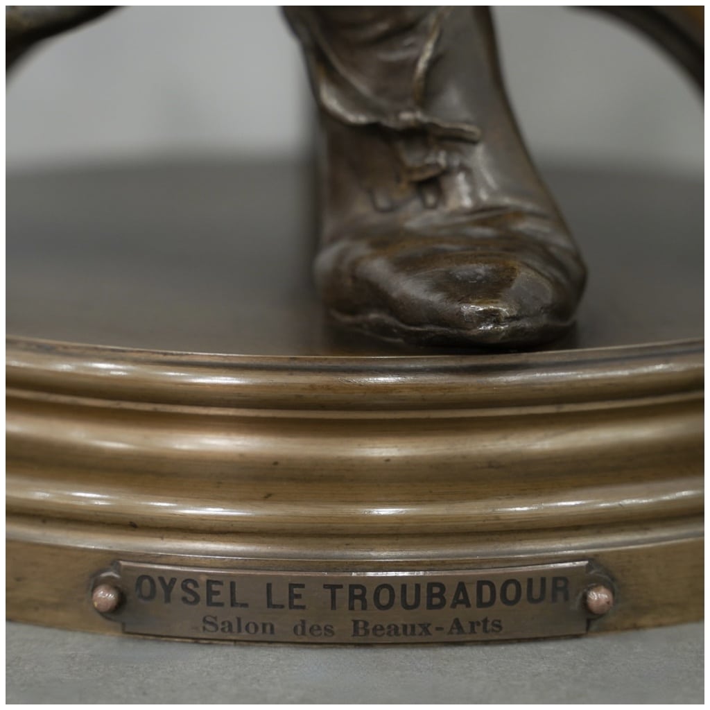 Sculpture – Oysel Le Troubadour , Émile Boisseau (1842-1923) – Bronze 11