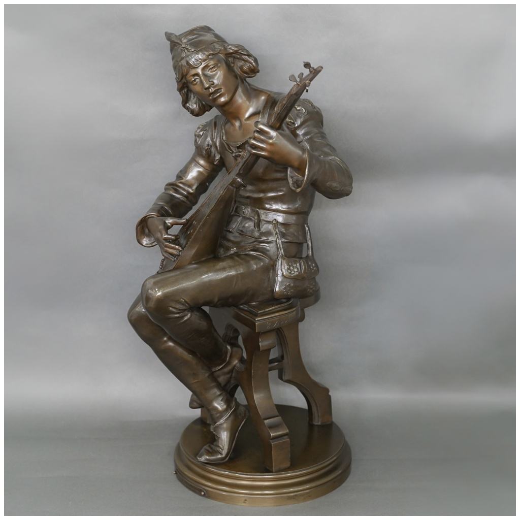 Sculpture – Oysel Le Troubadour , Émile Boisseau (1842-1923) – Bronze 4