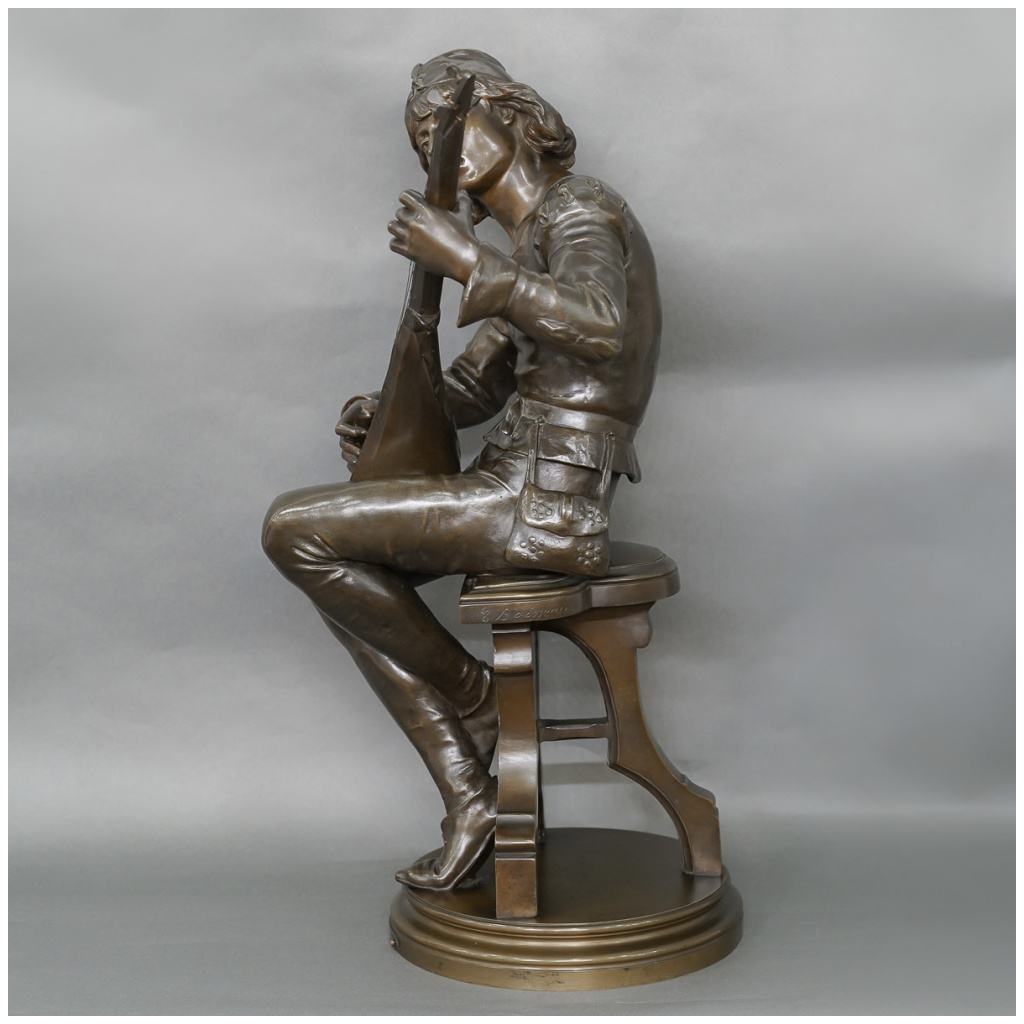 Sculpture – Oysel Le Troubadour , Émile Boisseau (1842-1923) – Bronze 5