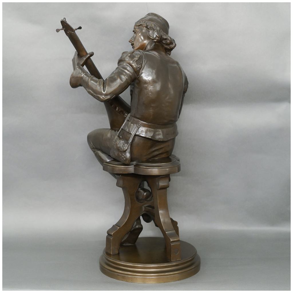 Sculpture – Oysel Le Troubadour , Émile Boisseau (1842-1923) – Bronze 7