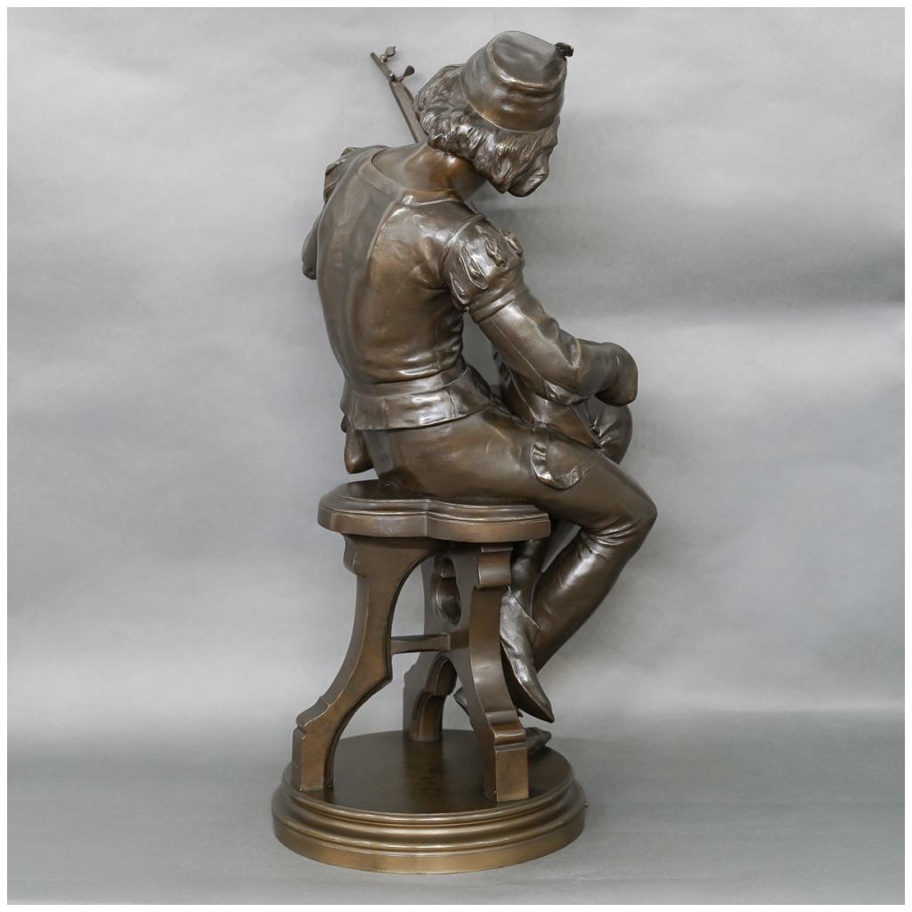 Sculpture – Oysel Le Troubadour , Émile Boisseau (1842-1923) – Bronze 9