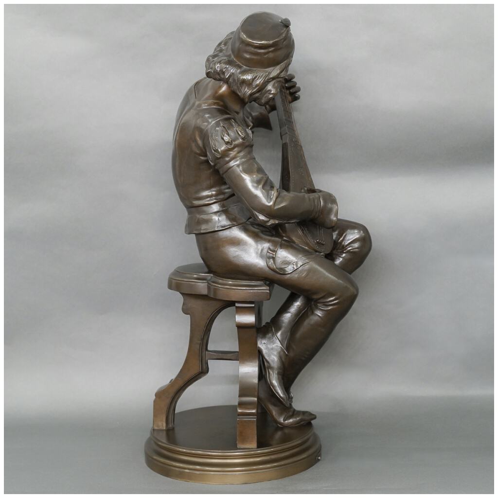 Sculpture – Oysel Le Troubadour , Émile Boisseau (1842-1923) – Bronze 8