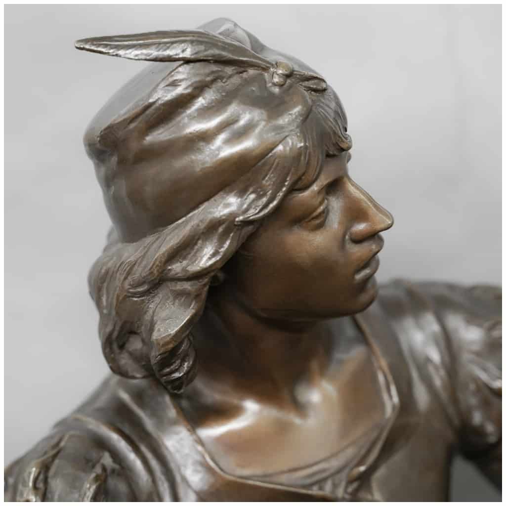Sculpture – Oysel Le Troubadour , Émile Boisseau (1842-1923) – Bronze 10
