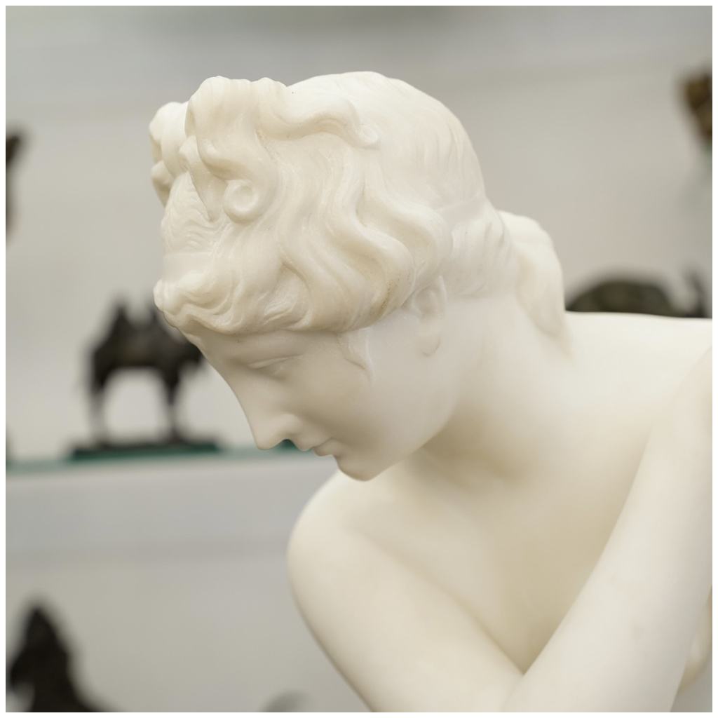 Sculpture – Vénus Accroupie , Doidalsas De Bithynie – Marbre 6