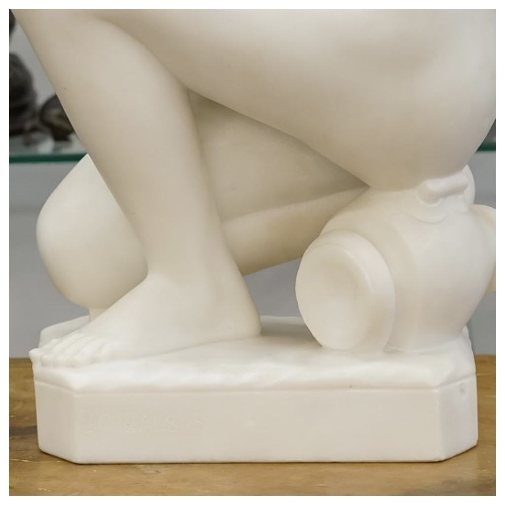 Sculpture – Vénus Accroupie , Doidalsas De Bithynie – Marbre 11