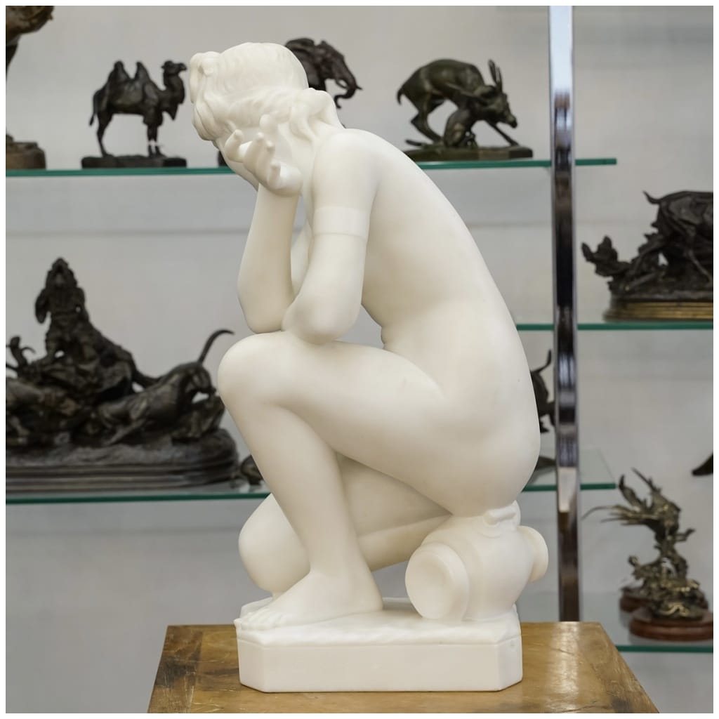 Sculpture – Vénus Accroupie , Doidalsas De Bithynie – Marbre 7
