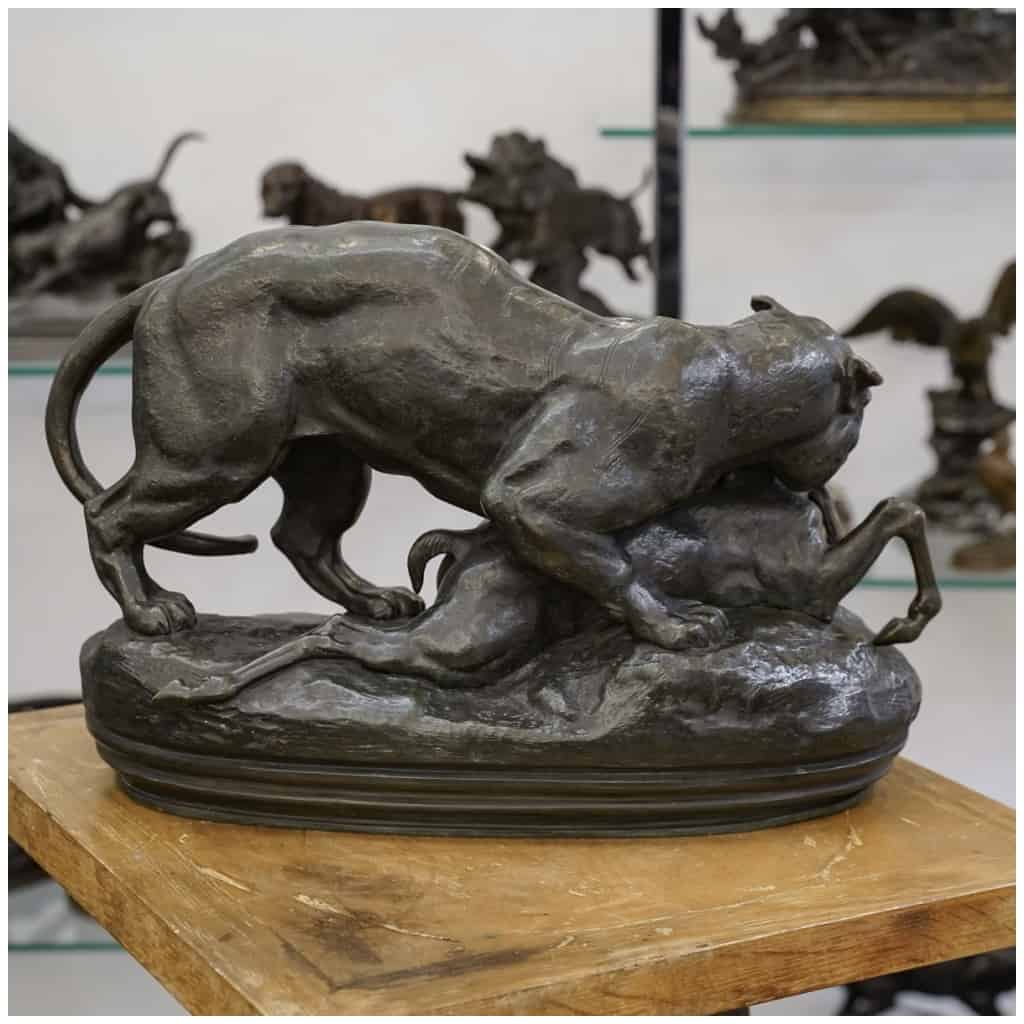 Groupe En Bronze  » Tigre Surprenant Une Antilope  » , Antoine – Louis Barye ( 1795 – 1875 ) 7