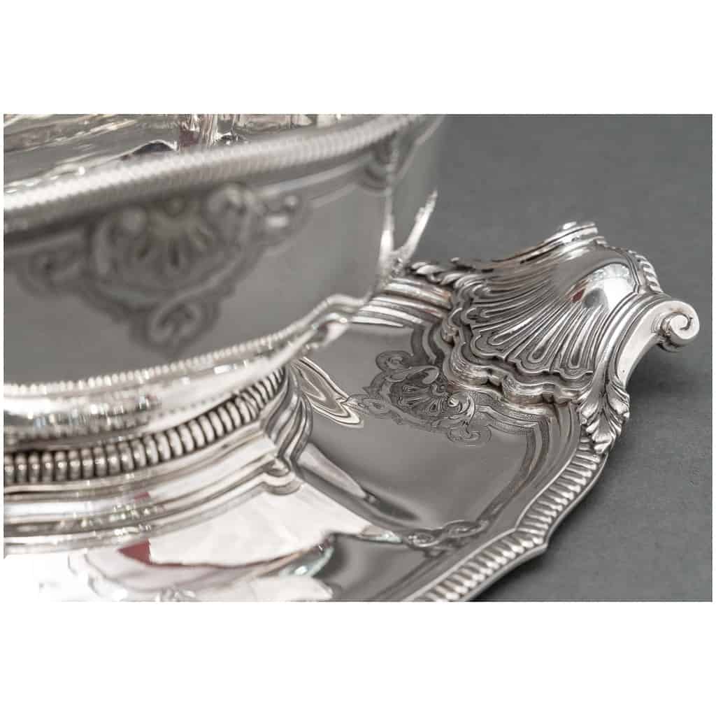 LAPPARRA & GABRIEL – PAIR OF SAUCE BOATS ON STERLING SILVER TRAY 12th century XNUMX