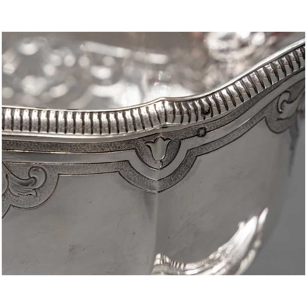 LAPPARRA & GABRIEL – PAIR OF SAUCE BOATS ON STERLING SILVER TRAY 17th century XNUMX
