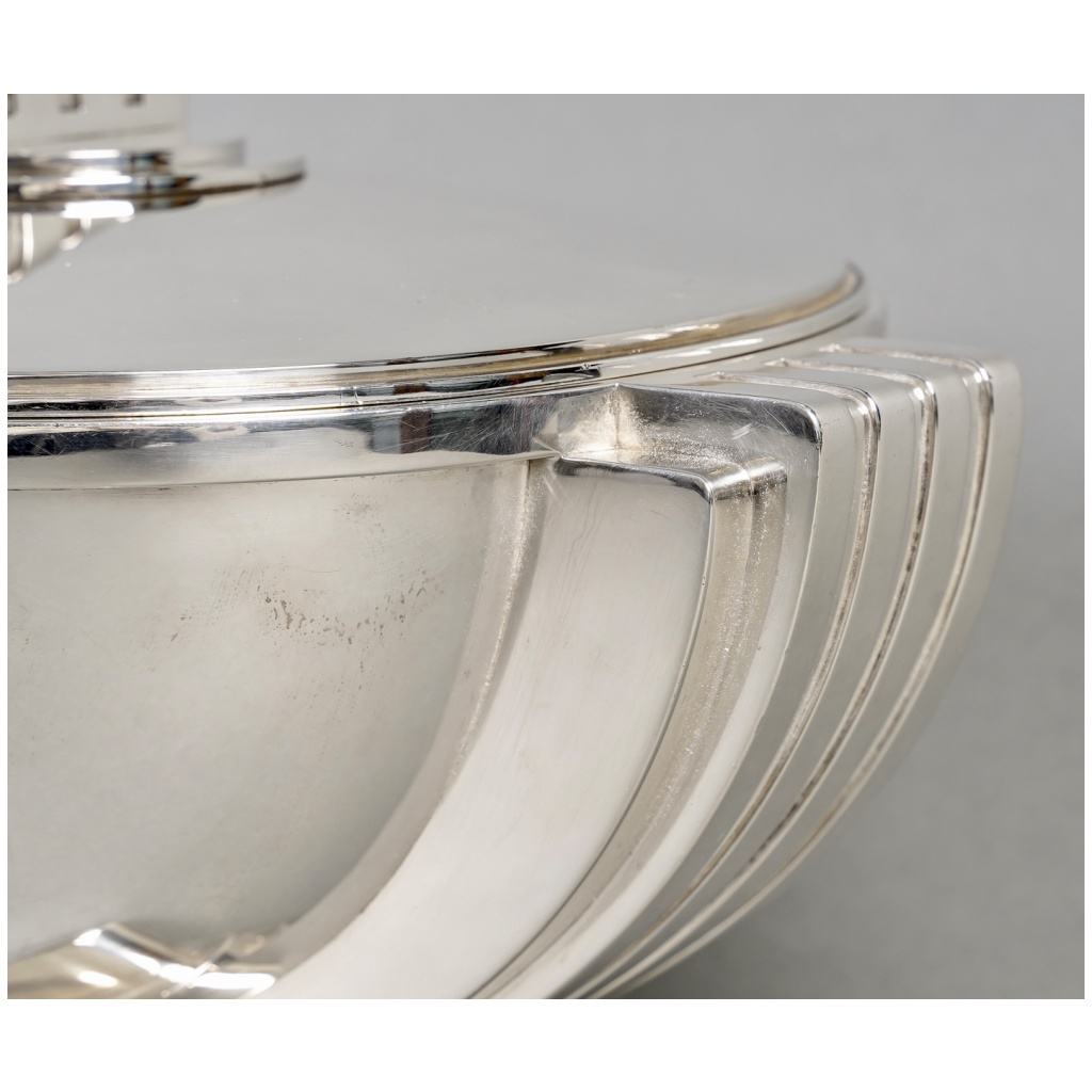 Jean Tetard – Modernist Art Deco Tureen Centerpiece Solid Silver 9