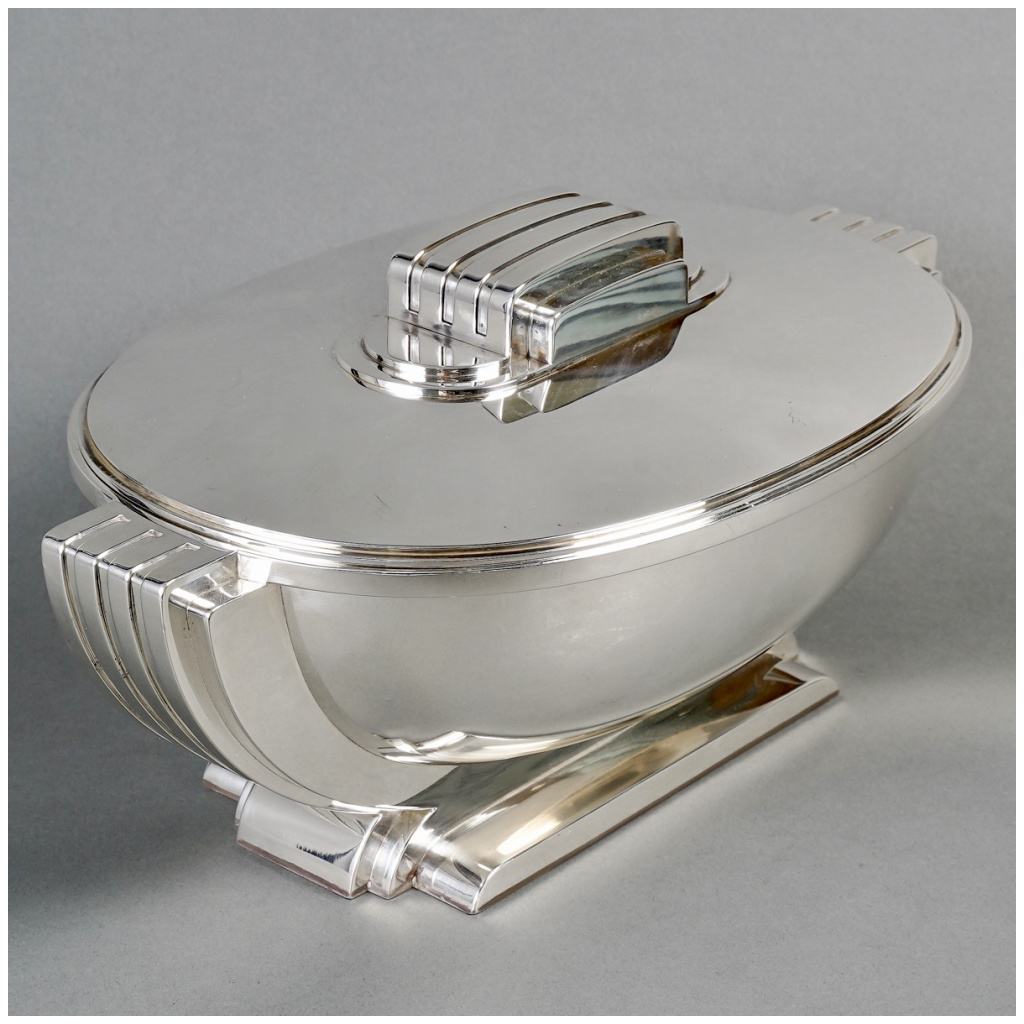 Jean Tetard – Modernist Art Deco Tureen Centerpiece Solid Silver 5