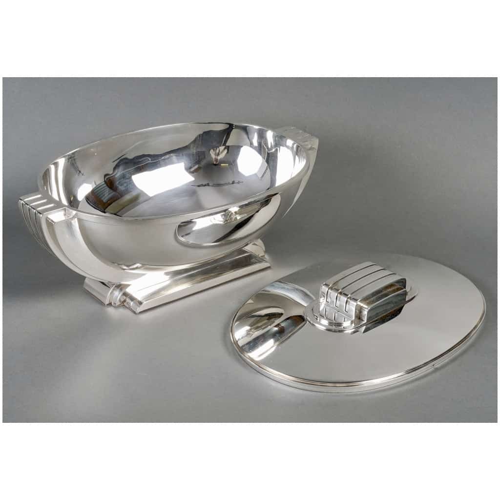 Jean Tetard – Modernist Art Deco Tureen Centerpiece Solid Silver 7