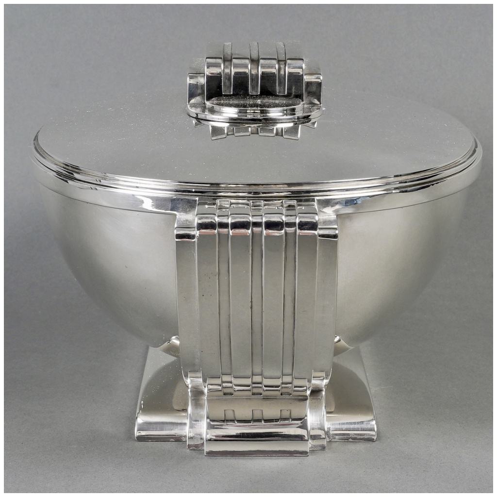 Jean Tetard – Modernist Art Deco Tureen Centerpiece Solid Silver 6